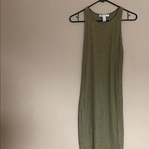 Forever 21 green racer back ribbed midi dress